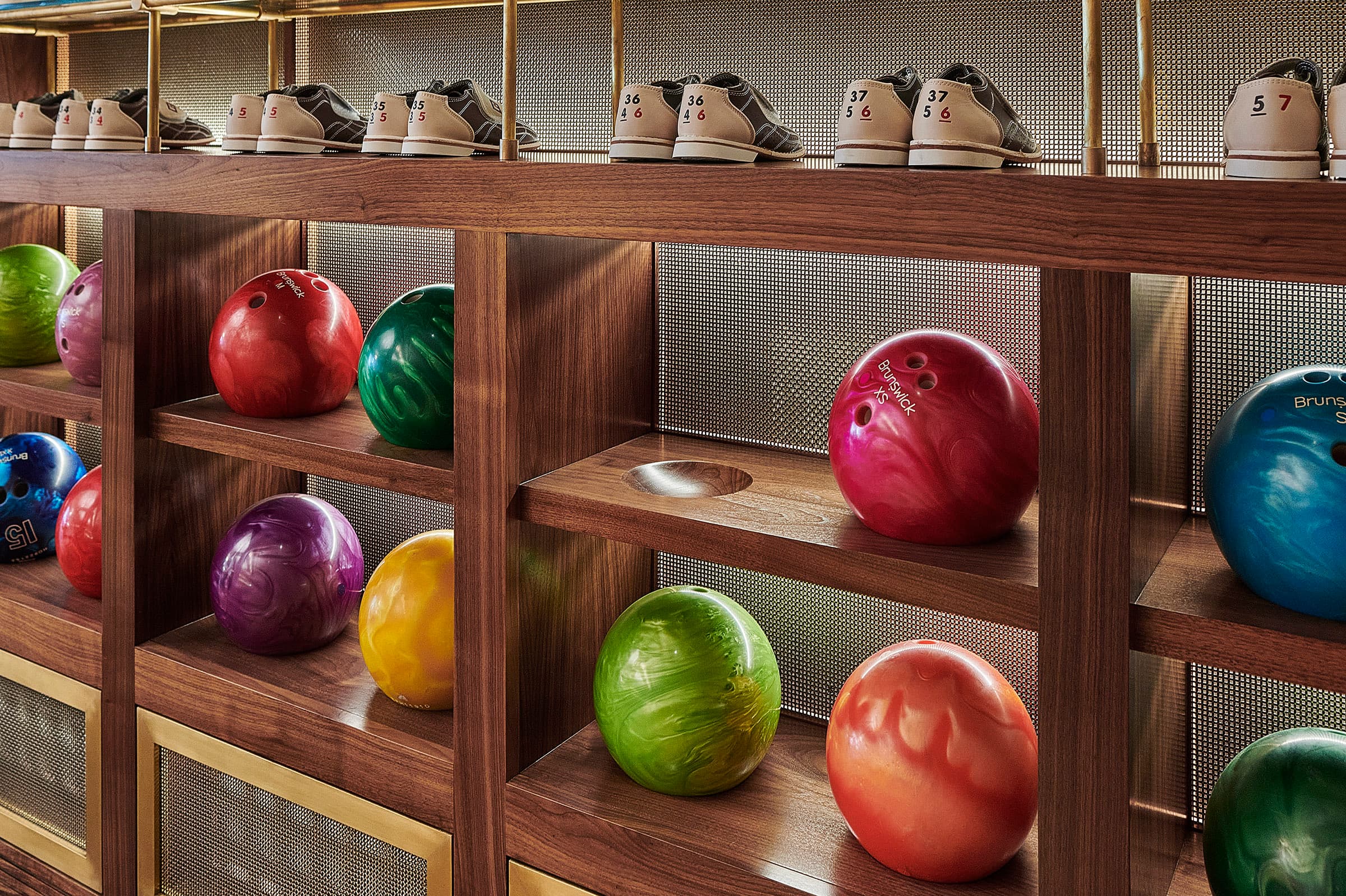 Bespoke luxury custom cabinetry: Custom Woodwork Bowling Shelf Bowling4
