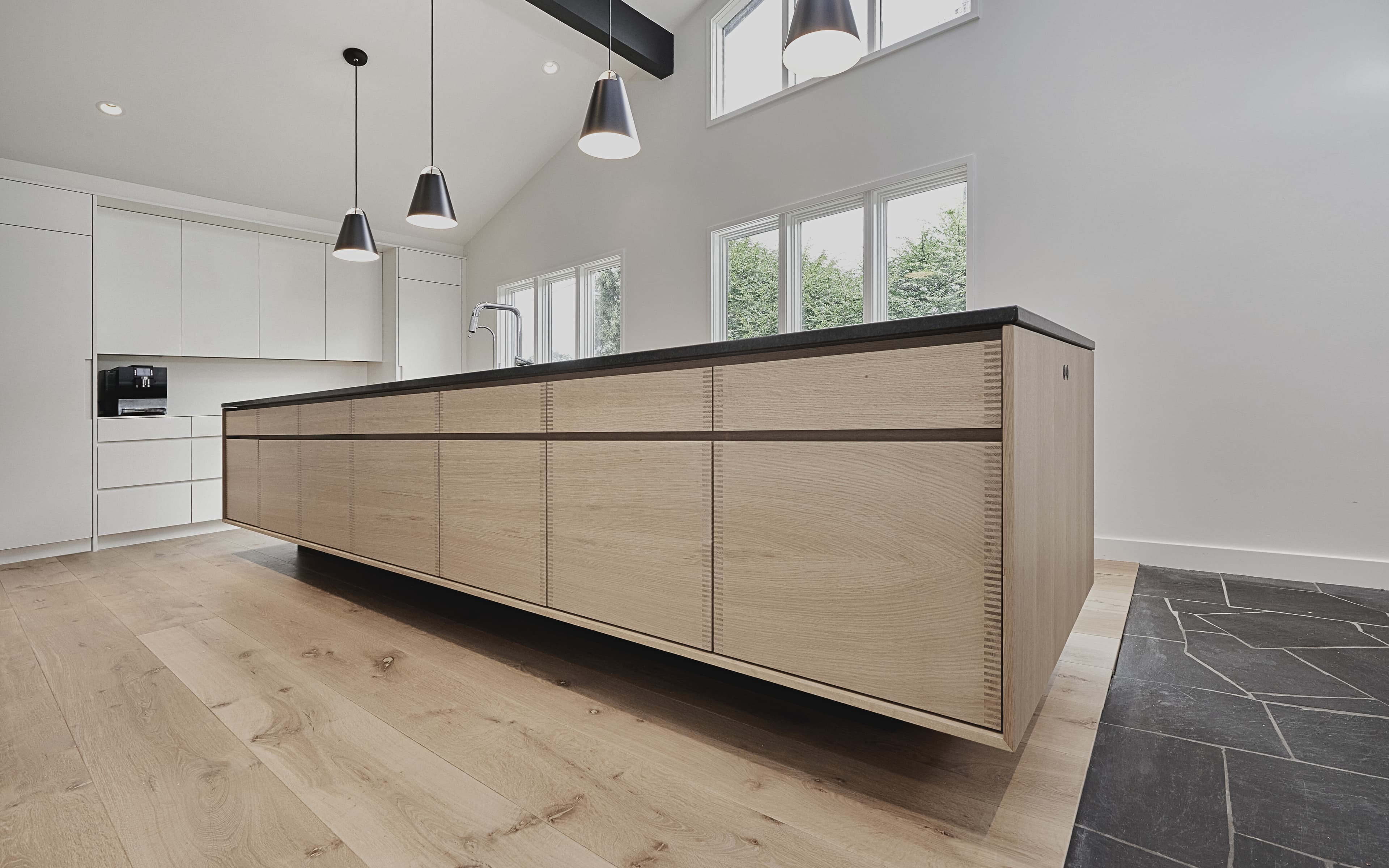 Bespoke custom cabinetry in Danish Dovetail: Sequenced Matched Dovetail Drawers