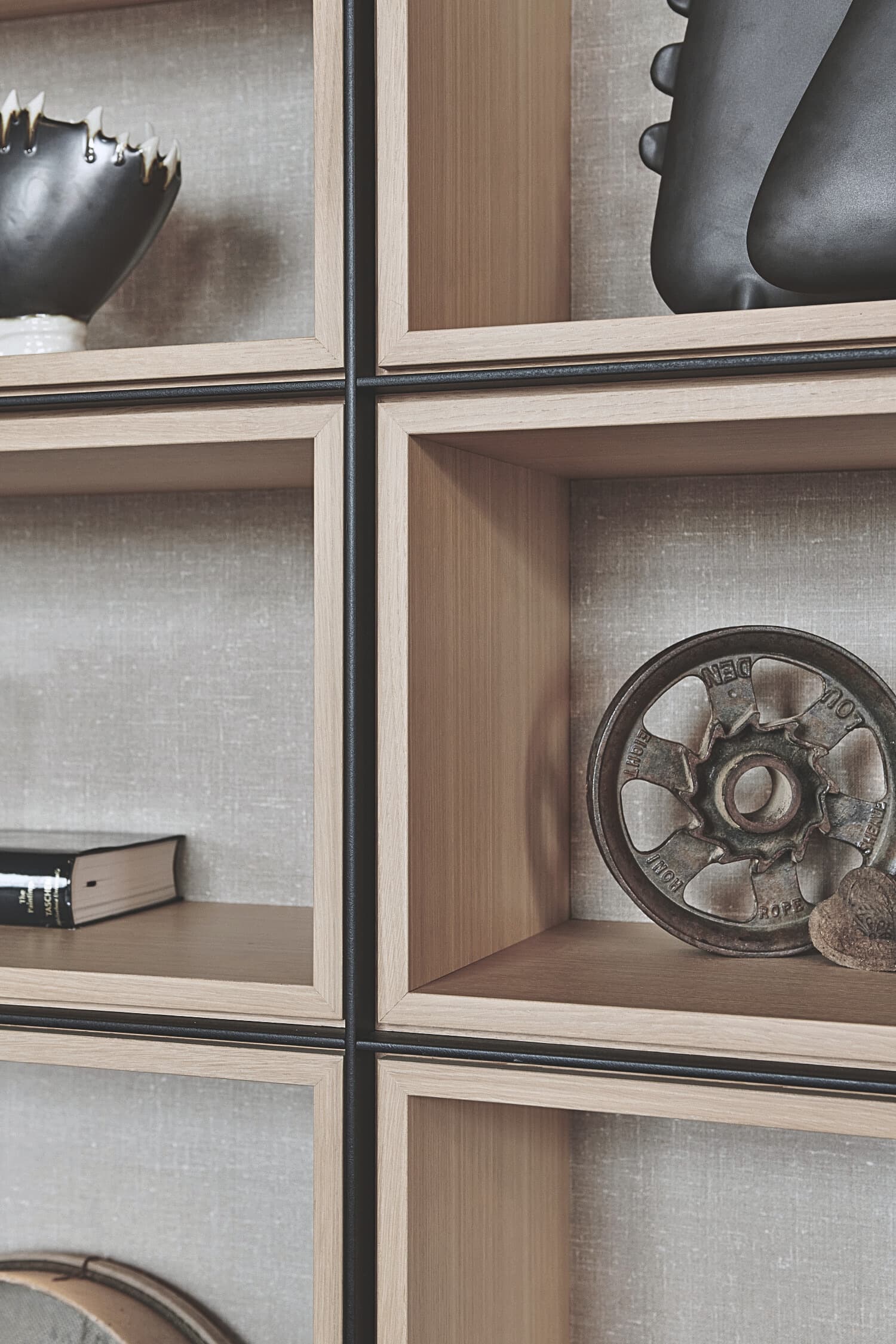 Bespoke custom cabinetry in Nordic Modern: Modern Shelf Detail