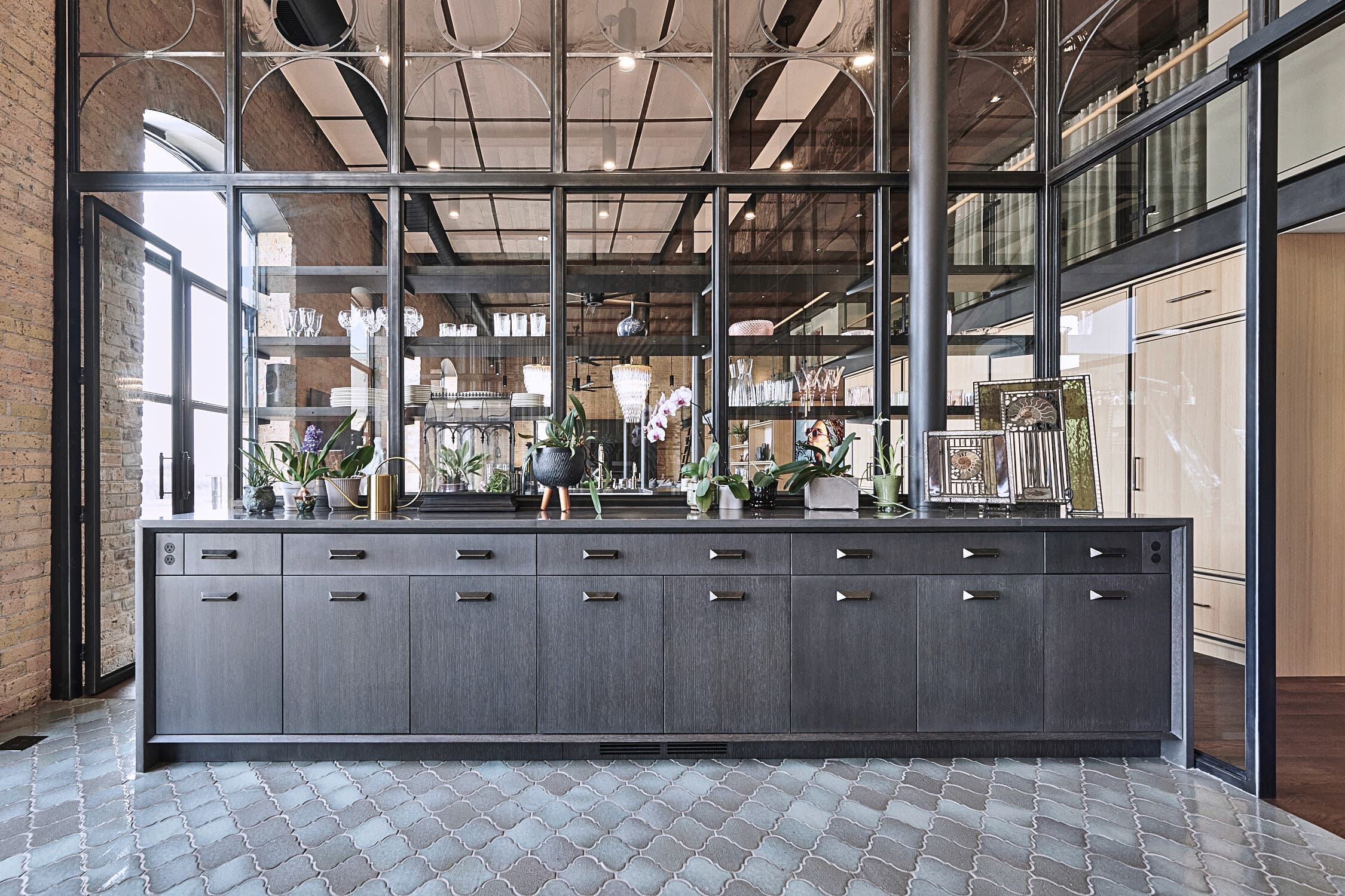 Bespoke custom cabinetry in Nordic Modern: ,modern Condo Solarium