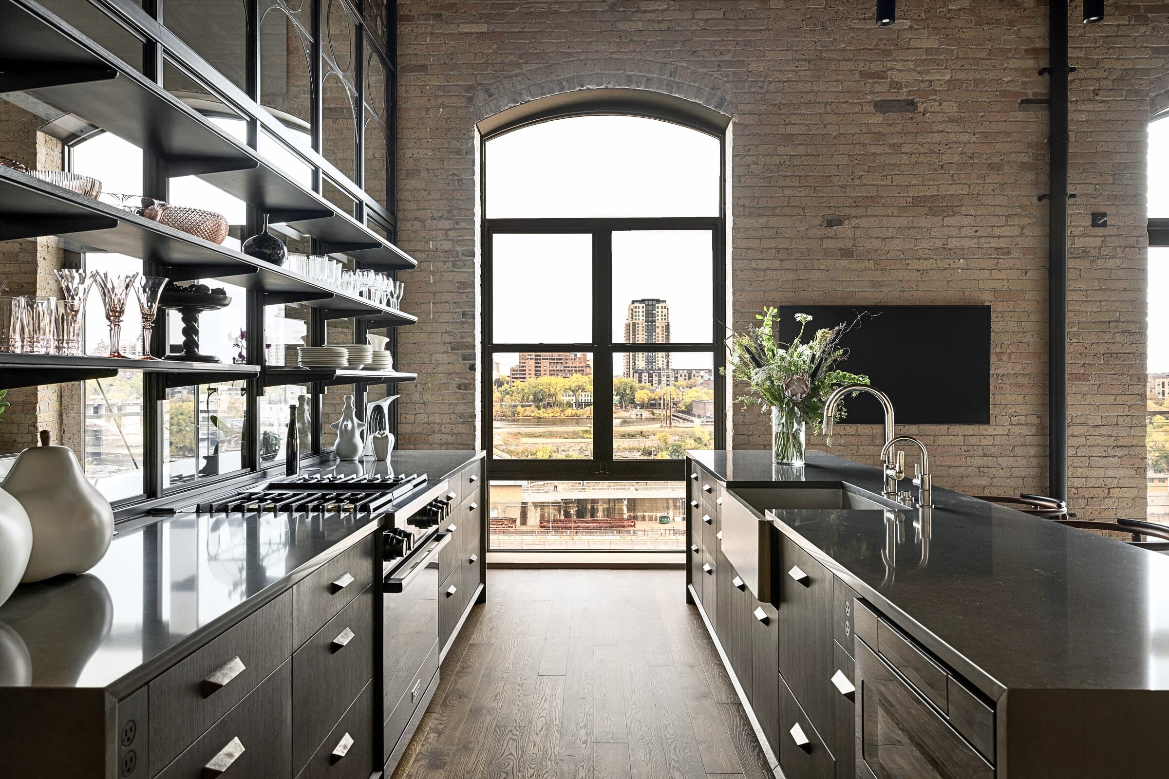 Bespoke custom cabinetry in Nordic Modern: Charcoal Loft Kitchen Island 026 Edited