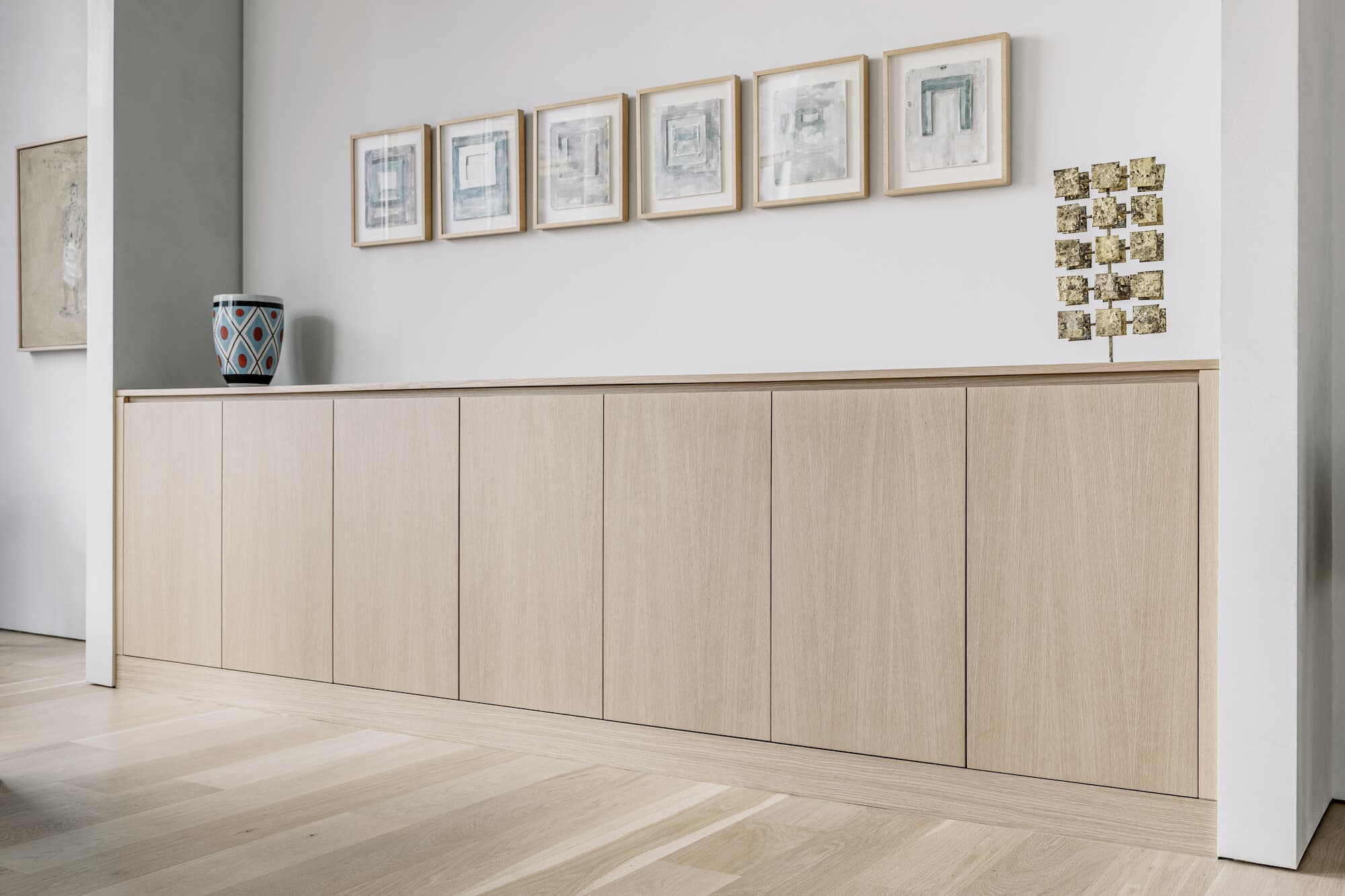 Bespoke custom cabinetry in Loft Living: Minimalist Oak Built In Sideboard 1000081 Edited