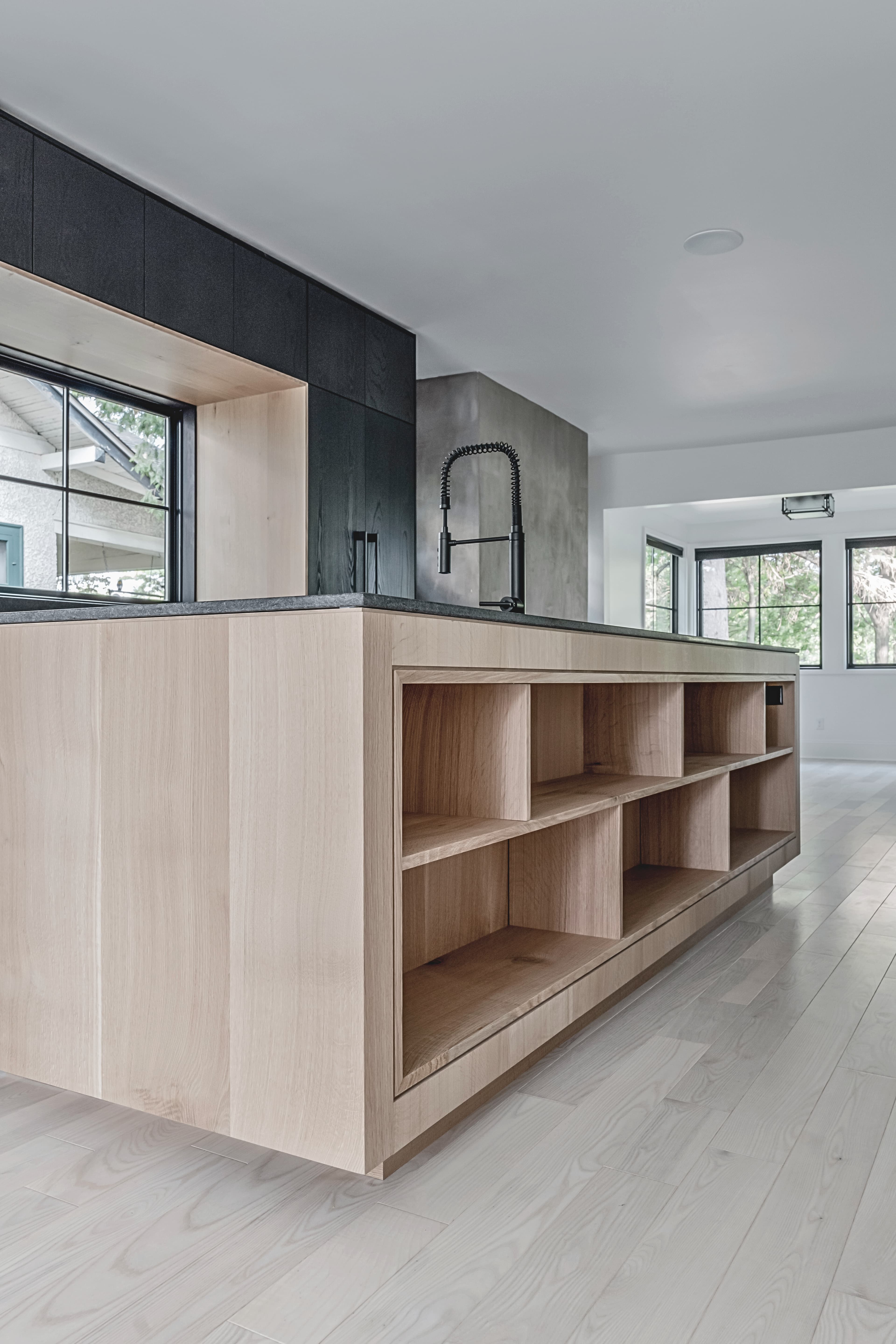 Bespoke custom cabinetry in Urban Oasis: Modern Island Shelving