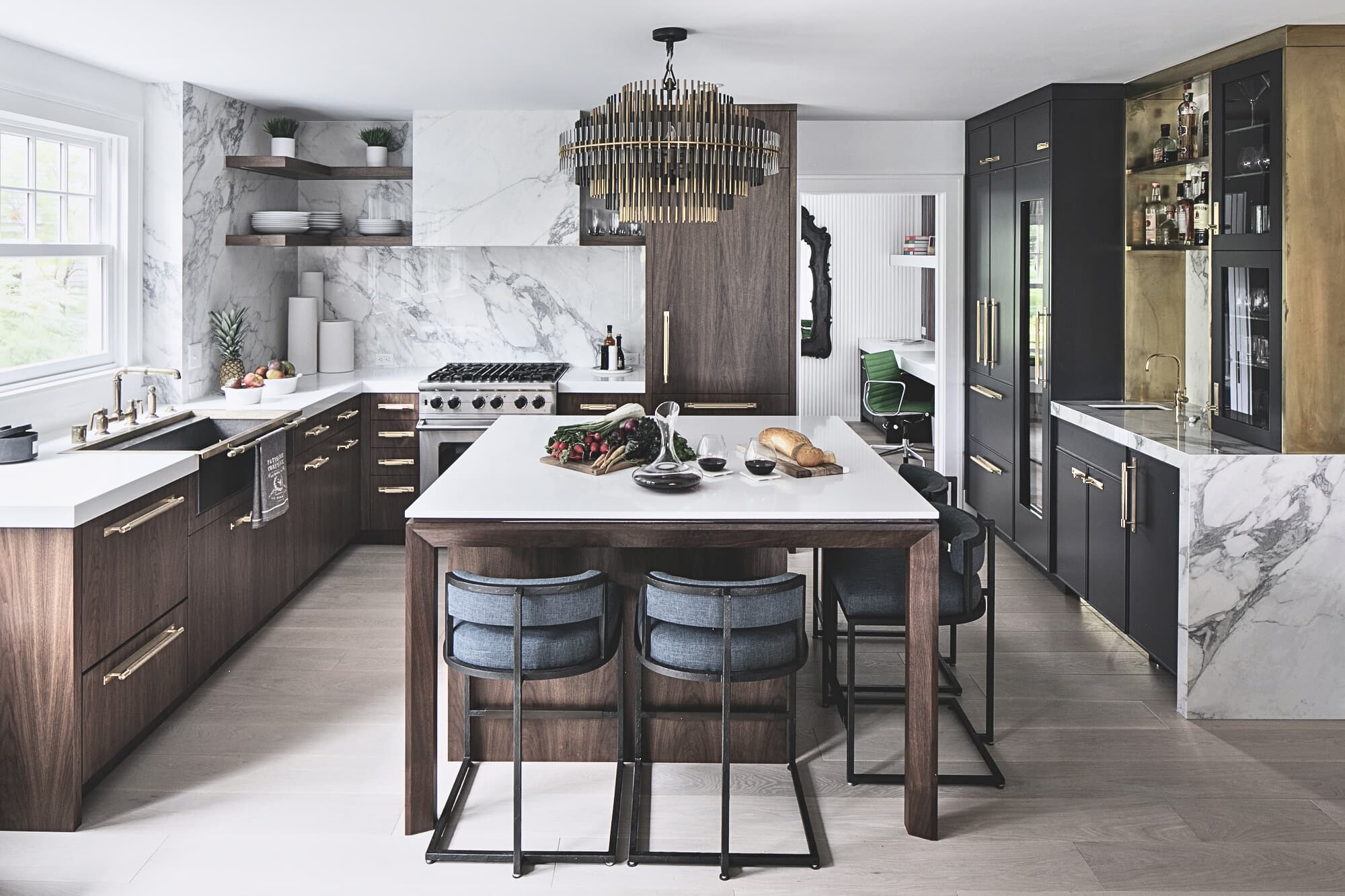 Bespoke custom cabinetry in Grove Sessions: Luxury Walnut Kitchen 172 Edited