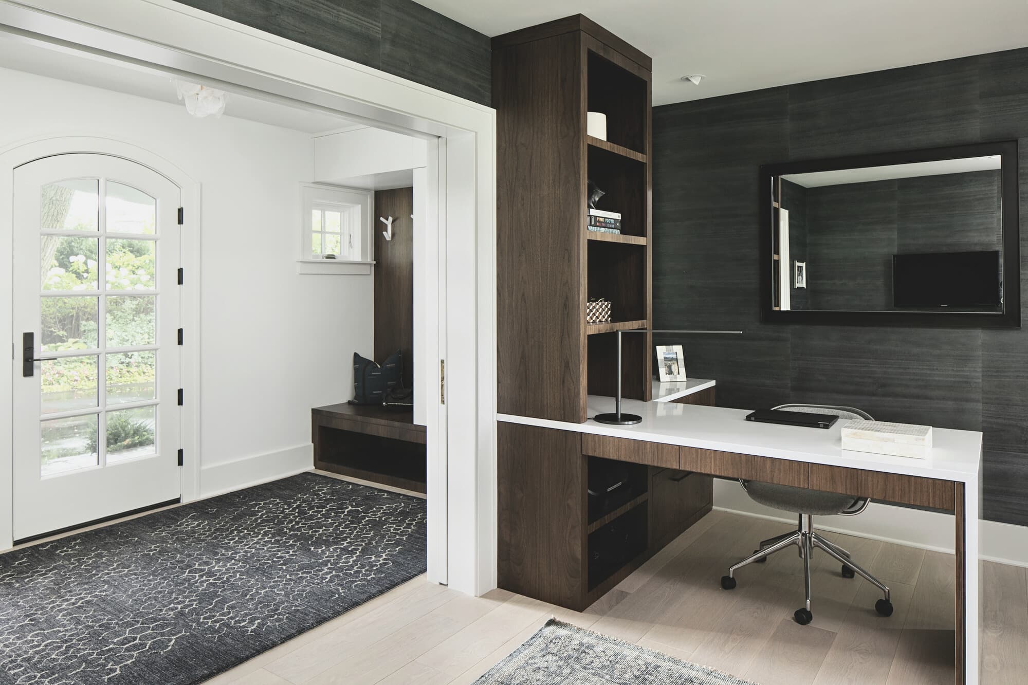 Bespoke custom cabinetry in Grove Sessions: Walnut Builtin Home Office 259 Edited