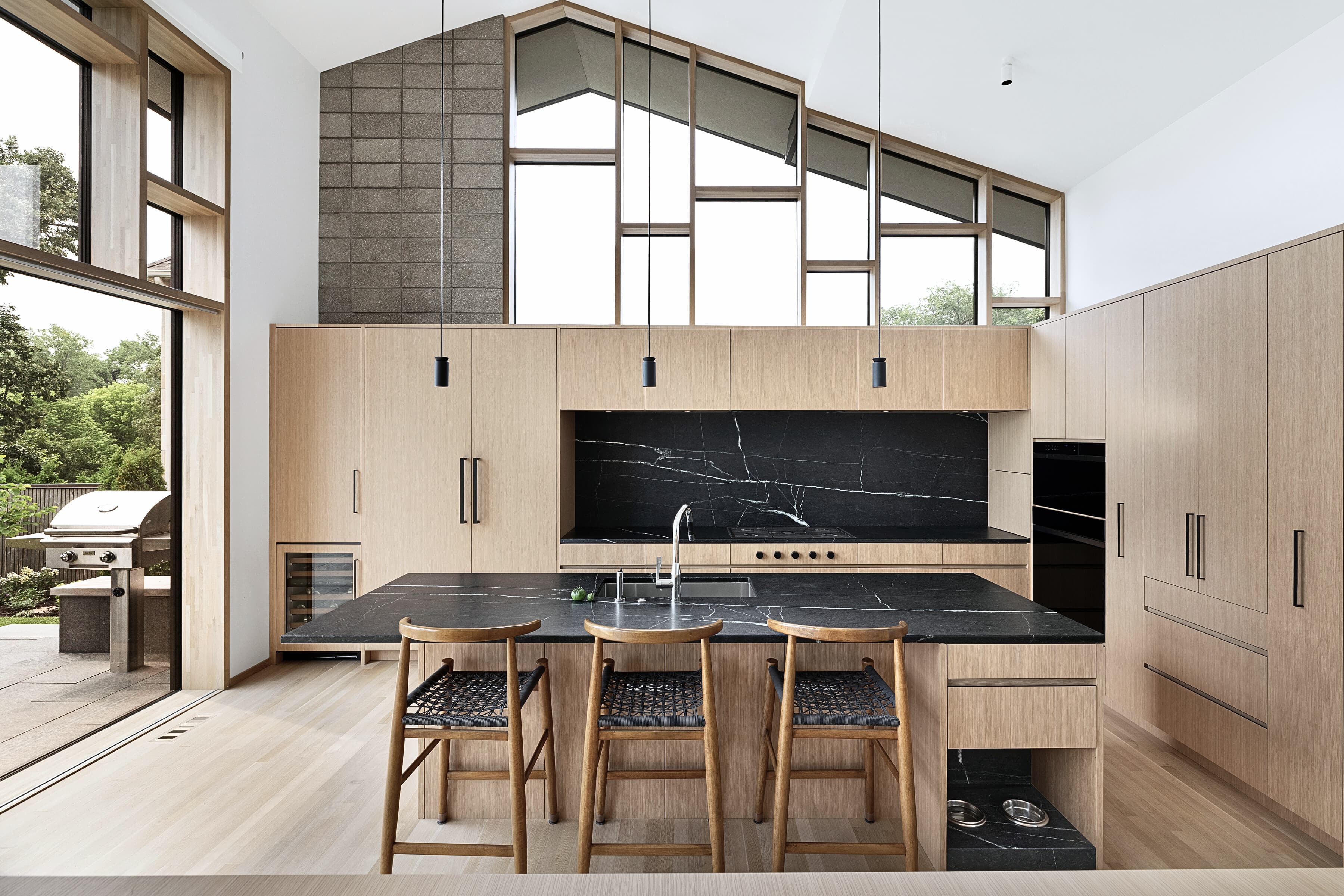 Bespoke custom cabinetry in Lake Effect: Oak Kitchen Black Stone 019 Edited