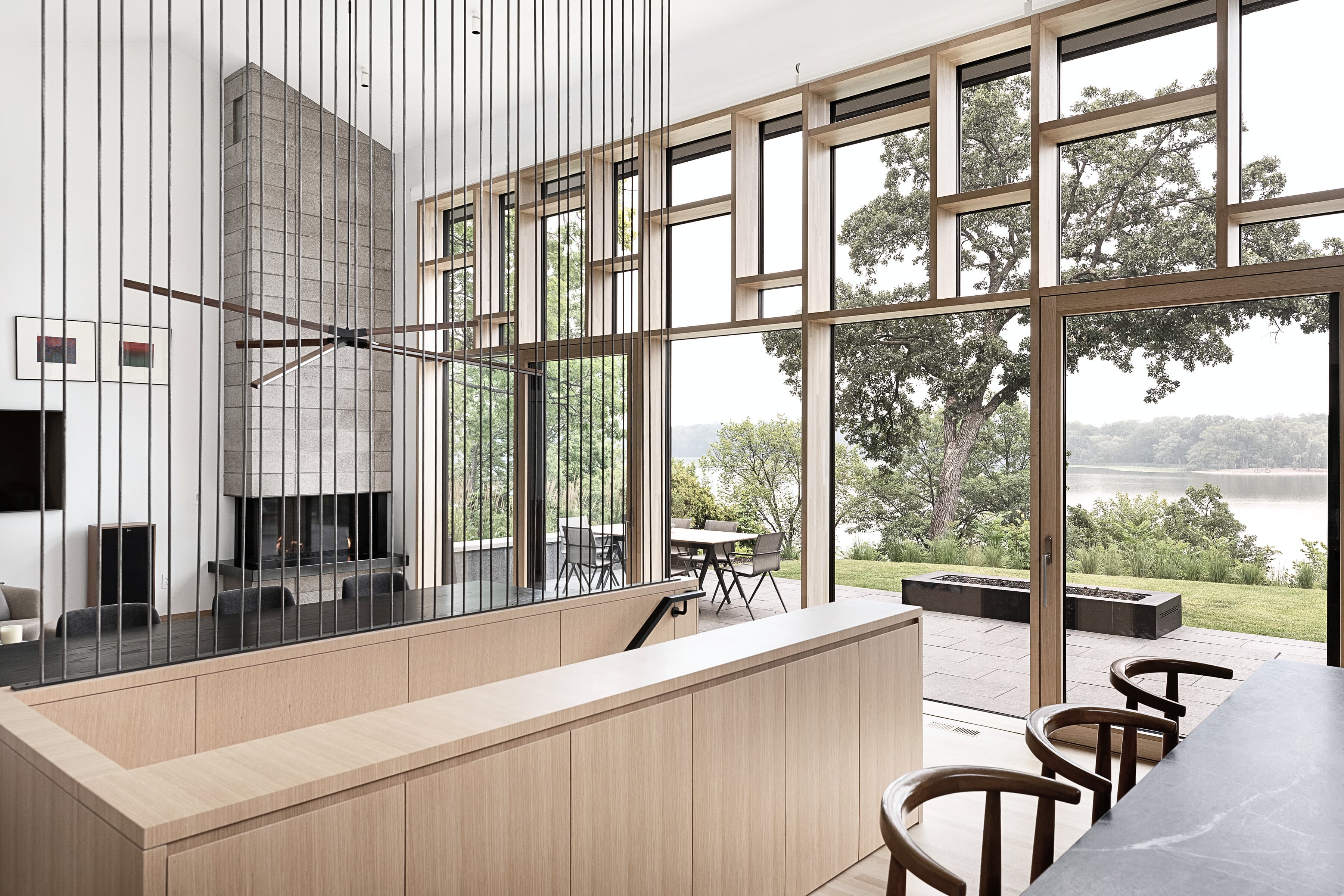 Bespoke custom cabinetry in Lake Effect: Modern Oak Window Wall 032 Edited