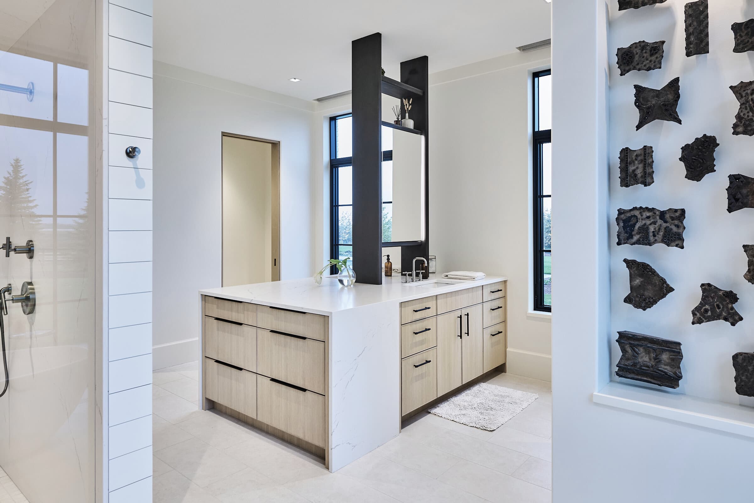 Bespoke custom cabinetry in Full Stretch: Master Vanity Storage