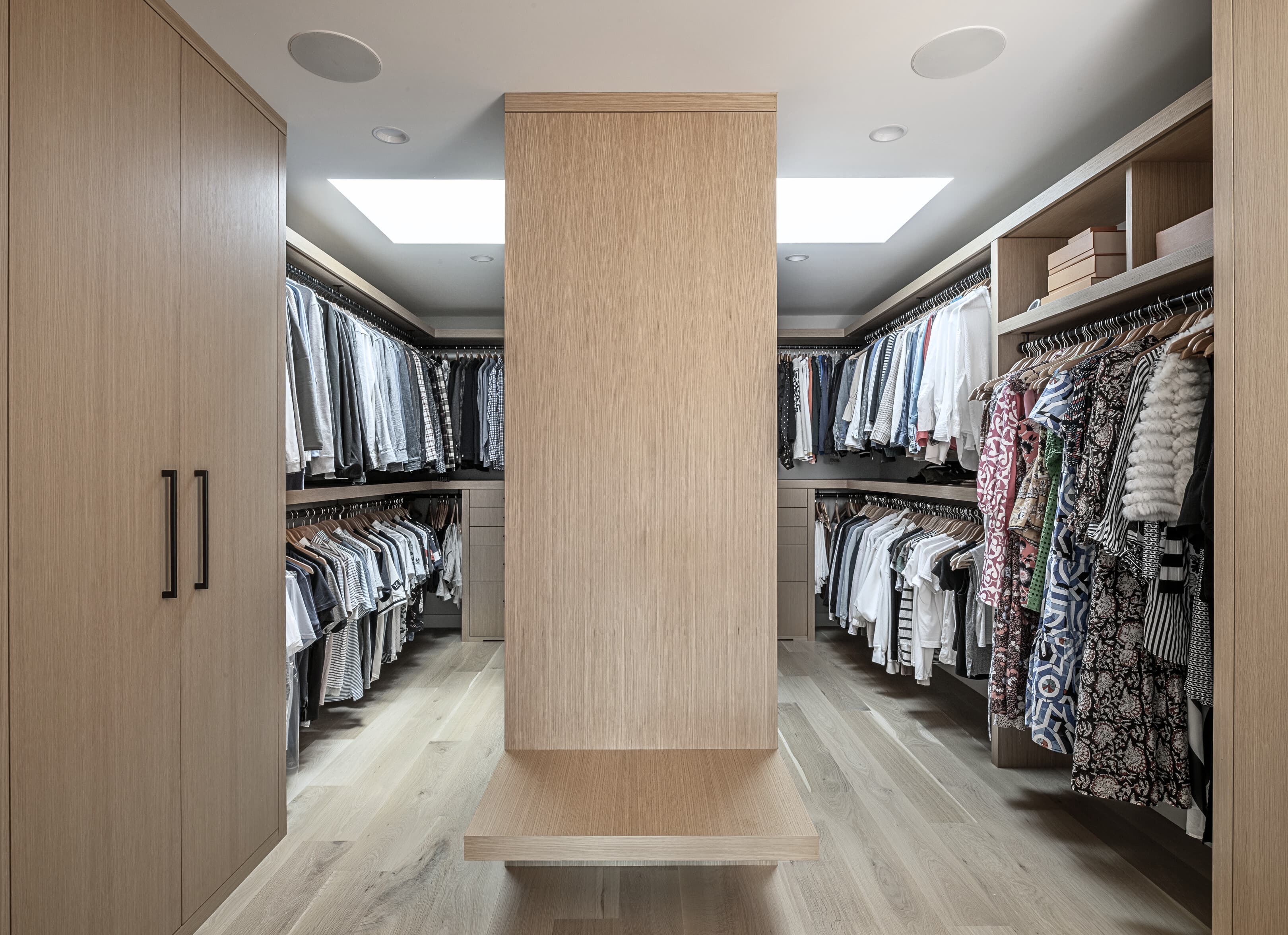 Bespoke custom cabinetry in Pool Vault: Rift White Oak Closet