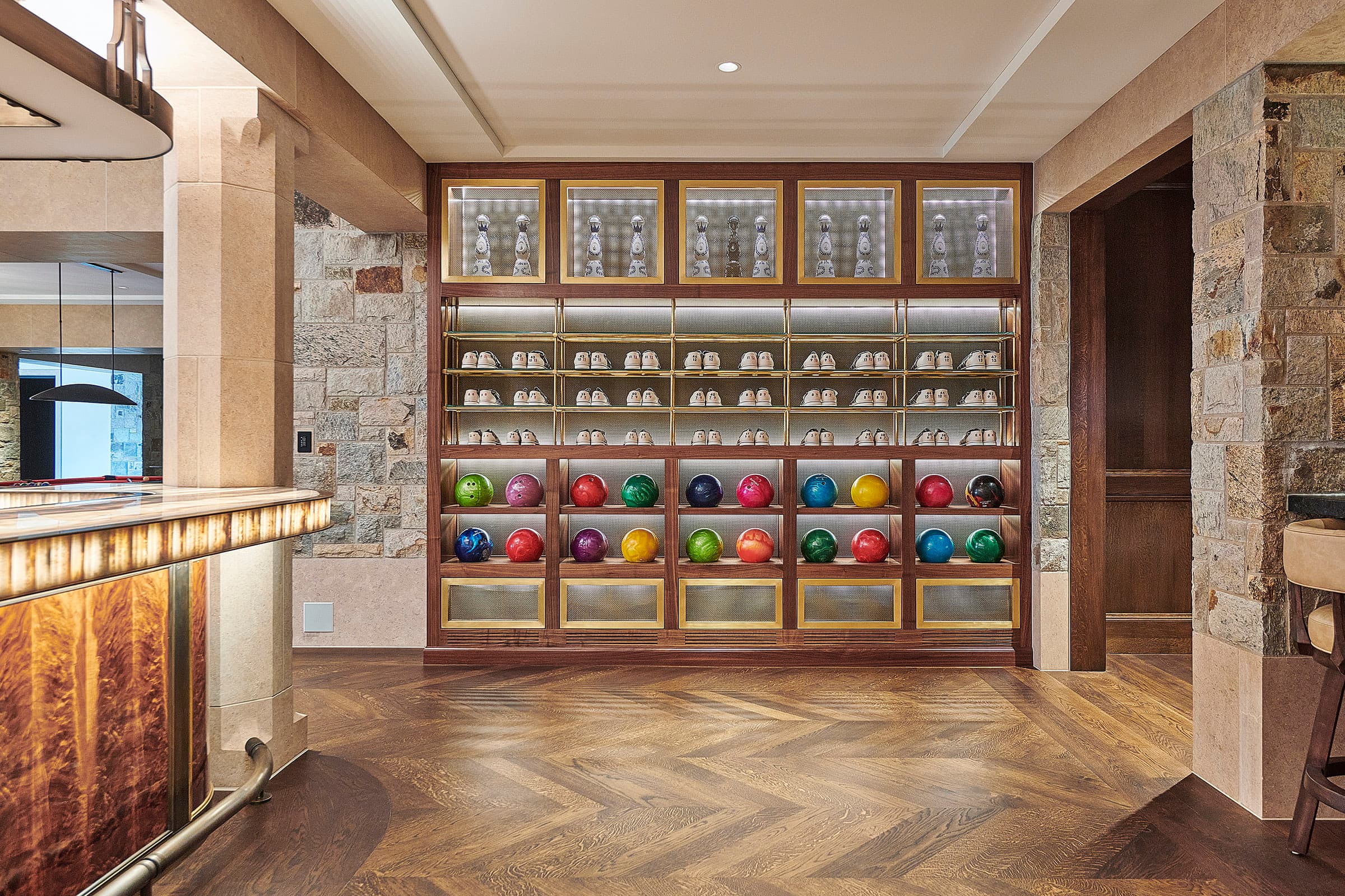Bespoke custom cabinetry in Smoke Strike: Bowling1