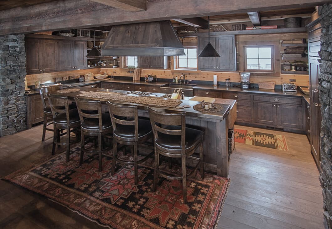 Bespoke custom cabinetry in Cab Fare: Rustic Lodge Kitchen Island Cab 07 Edited
