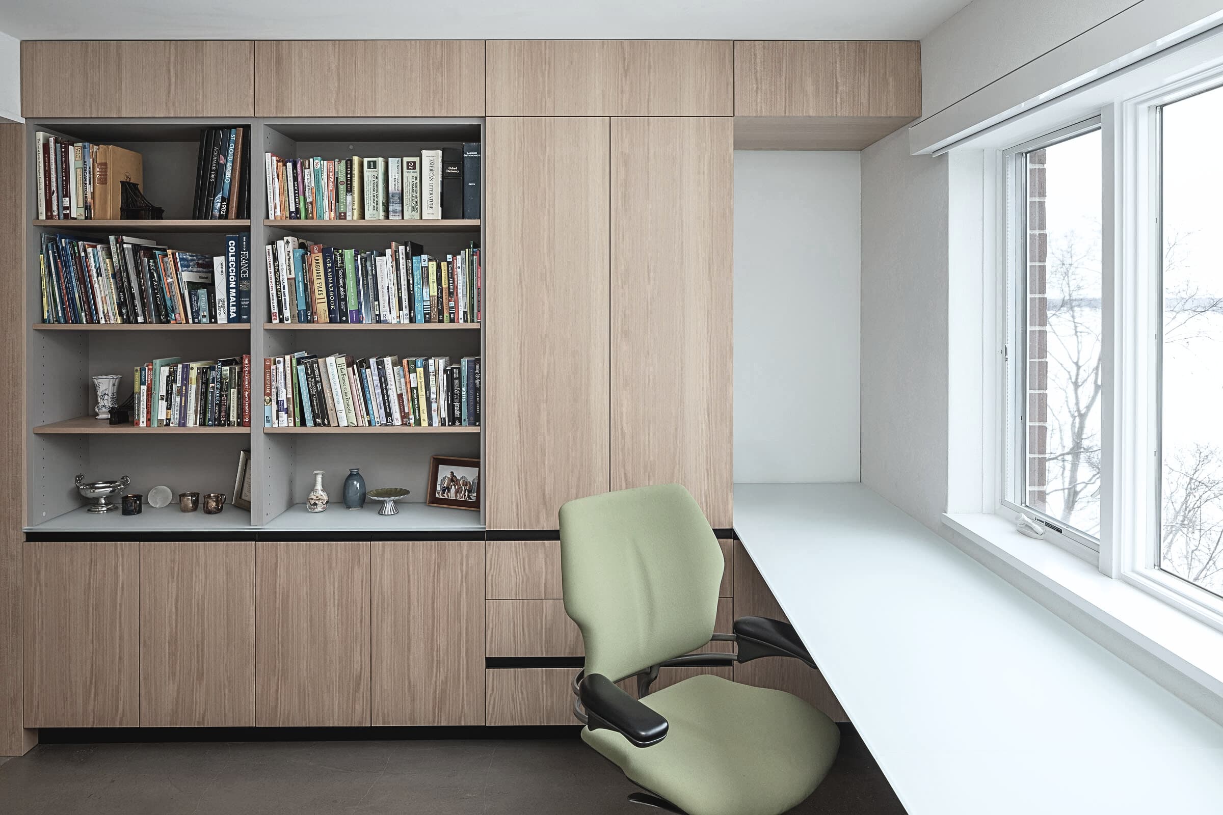 Bespoke custom cabinetry in Frame Study: Custom Oak Home Office G9a0431 Edited