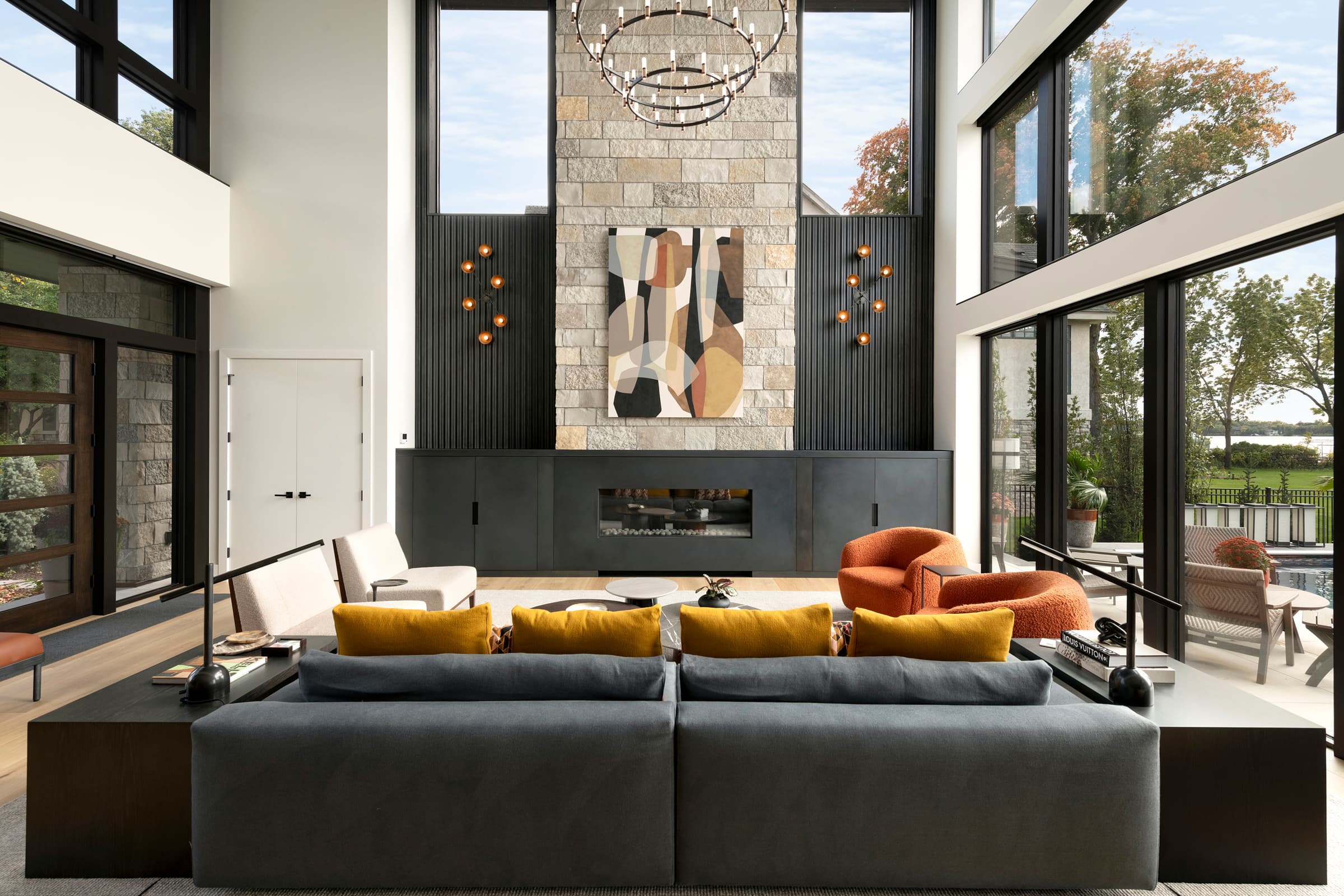 Bespoke custom cabinetry in Lakeside Grove: Living Room Custom Media Wall 034