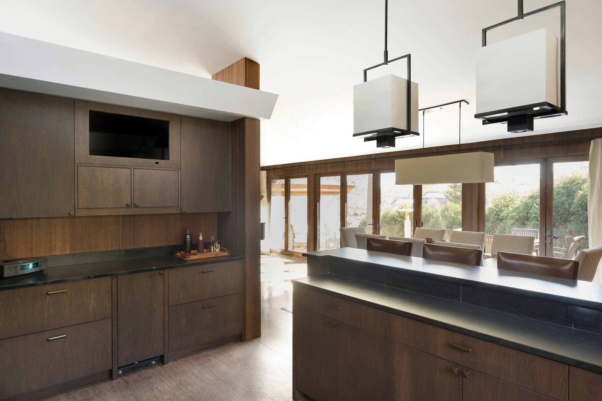 Bespoke custom cabinetry in Timber Tribute: Dark Walnut Kitchen Wet Bar 017