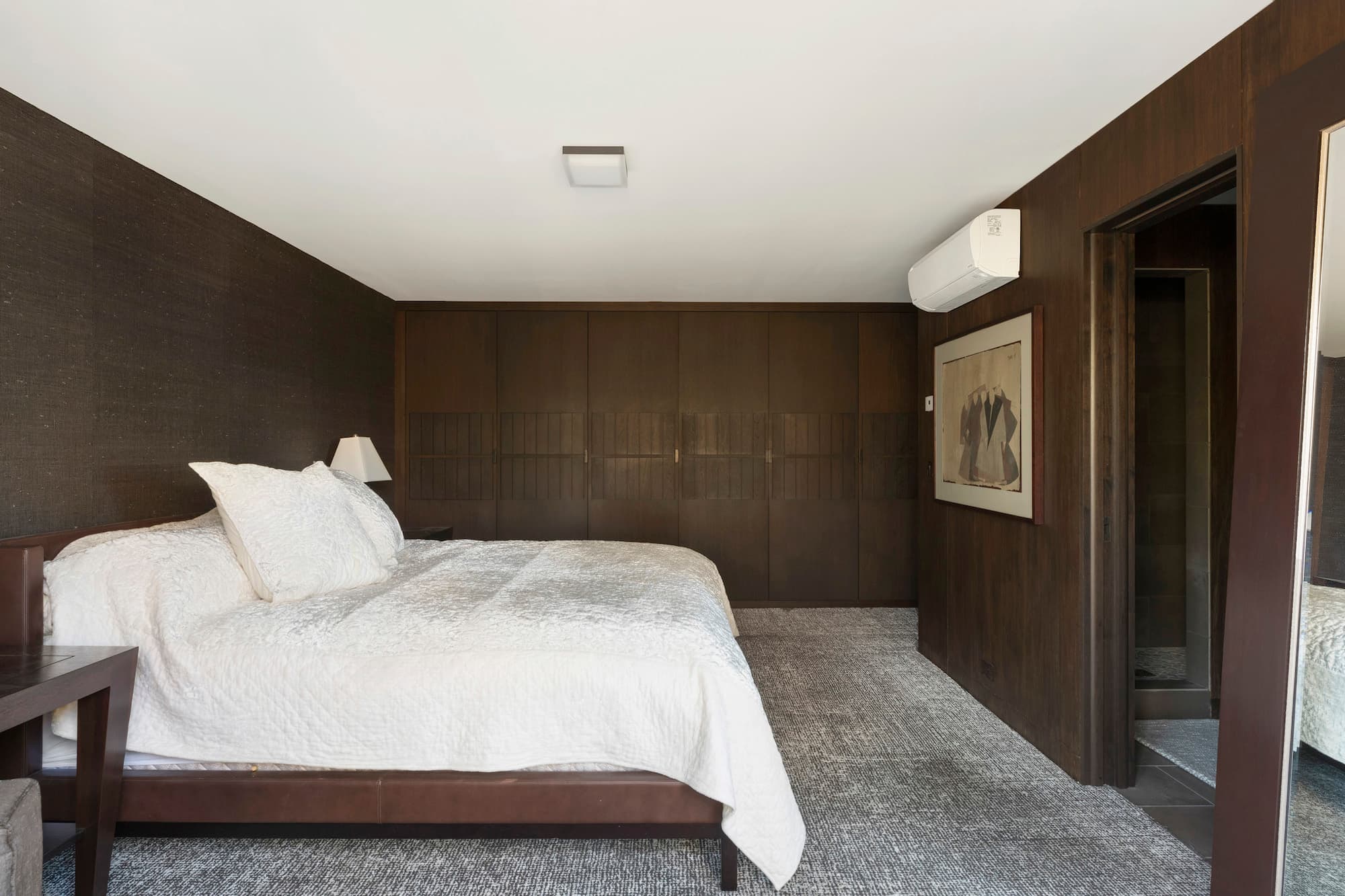 Bespoke custom cabinetry in Timber Tribute: Walnut Bedroom Built In Wardrobe 025